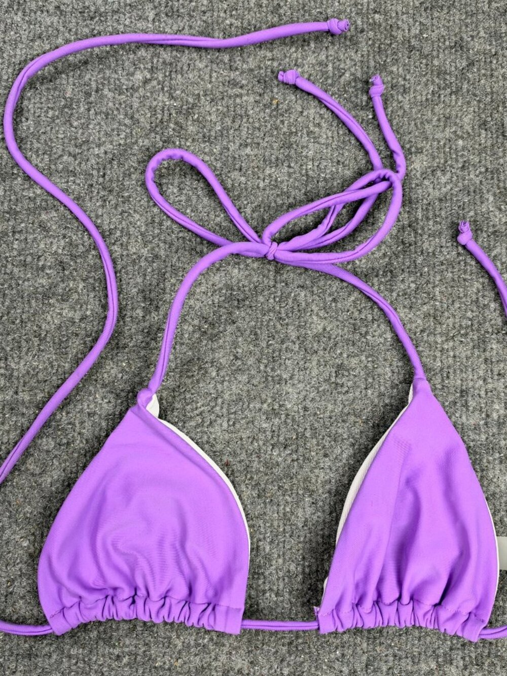 Women Purple Triangle Bikini Top Size XS Halter Swimwear Swim Top Flaw Damage